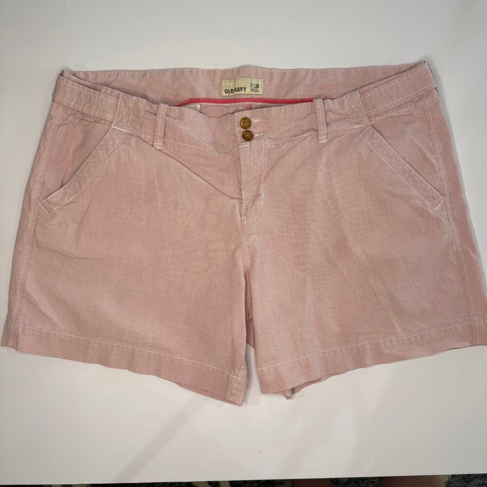 Old Navy Pink Chino Shorts | Double Button | Women's Size 18